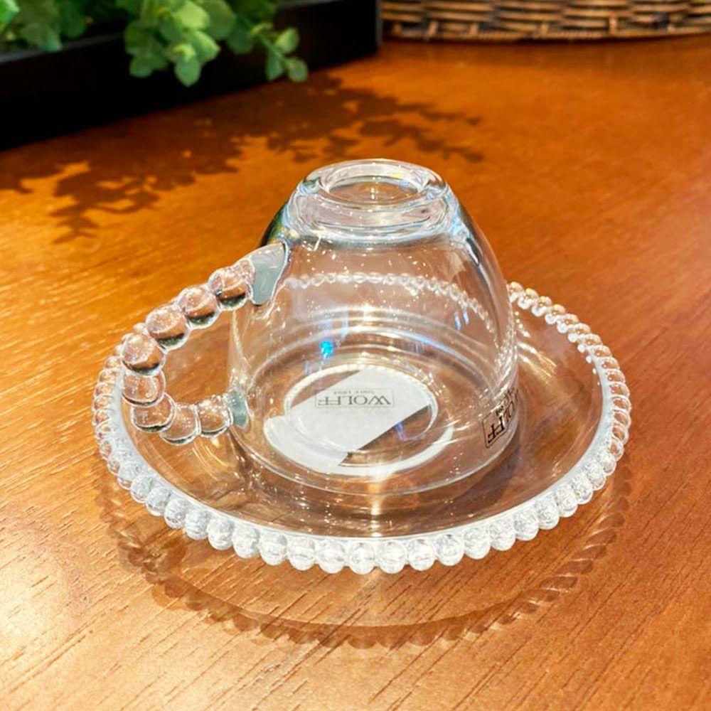 Jogo 6 Xícaras De Café De Com Pires Cristal Pearl Wolff Cor Transparente 90ml - 4