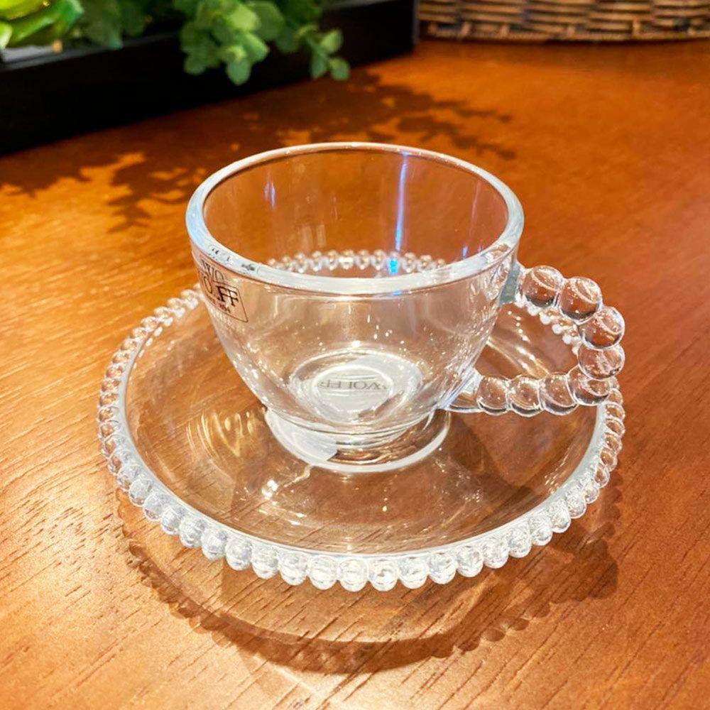 Jogo 6 Xícaras De Café De Com Pires Cristal Pearl Wolff Cor Transparente 90ml - 7