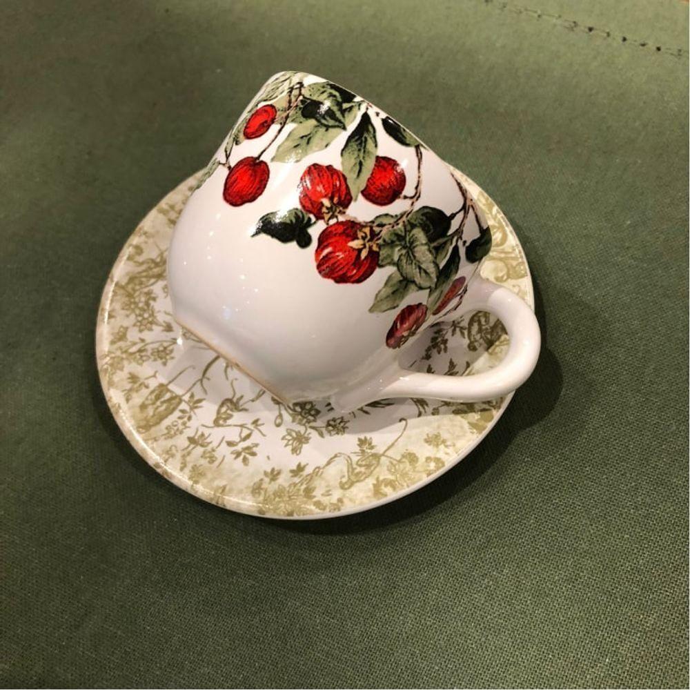 Xícara Café Com Pires Reto Jungle Cerâmica Scalla 100ml - 3