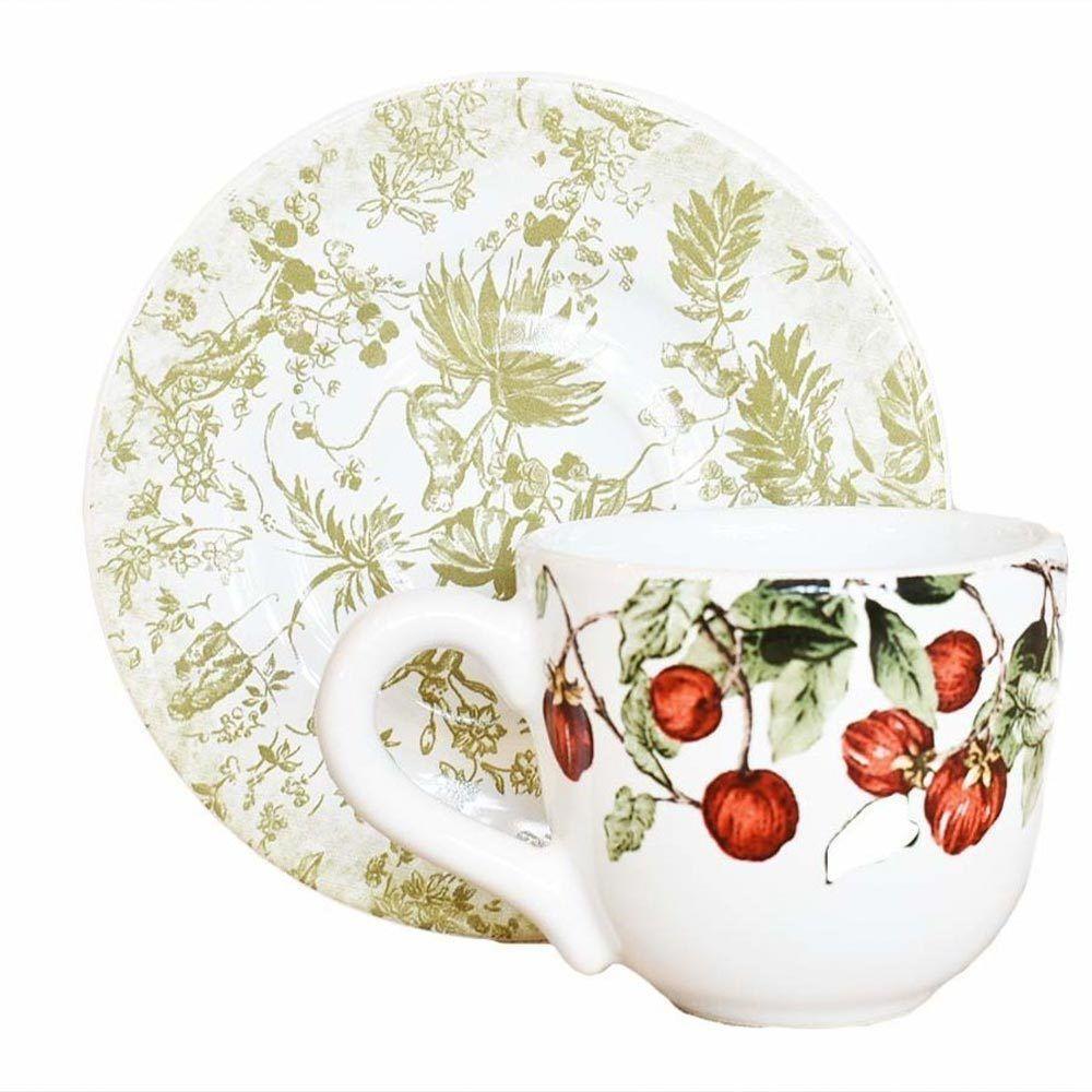 Xícara Café Com Pires Reto Jungle Cerâmica Scalla 100ml - 6