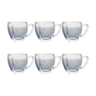 Kit 6 Xícaras De Café Vidro Love Em Casa Tem 195ml