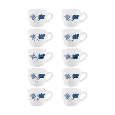 Kit 10 Xícaras Chá Vidro Ageria Decorado Em Casa Tem 220ml