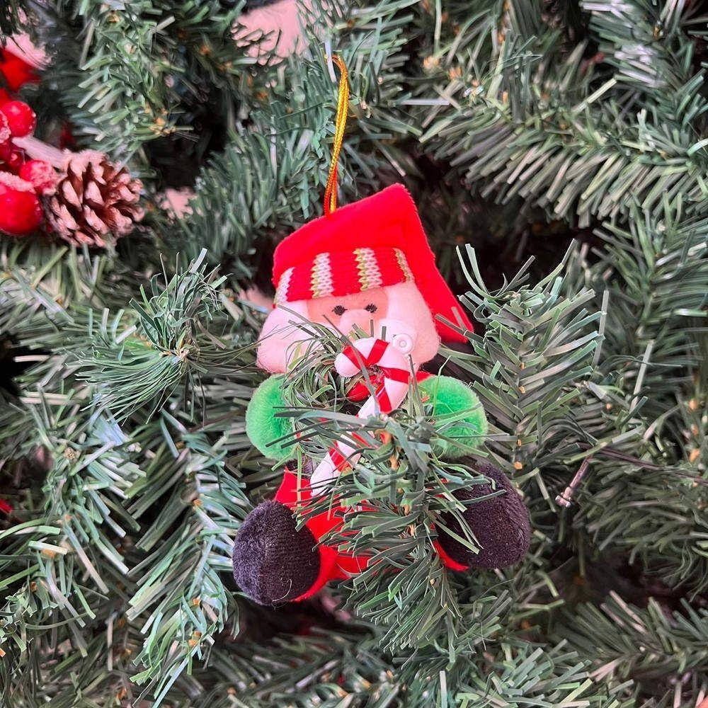 Pendente De Papai Noel Com Guirlanda E Bengala De Natal - 2