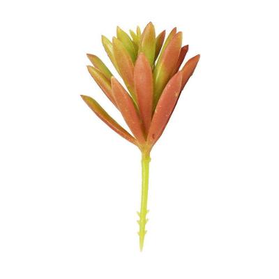 Ramo De Suculenta Artificial Permanente Verde Vermelho Flor Arte 10cm