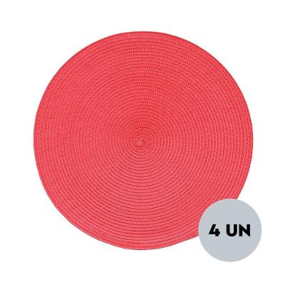4 Lugares Americanos 38cm Plástico Fresno Vermelho Lyor