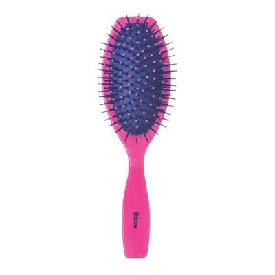 Escova De Cabelo Oval Midi Pink Pequena Rosa Base Almofadada Ricca