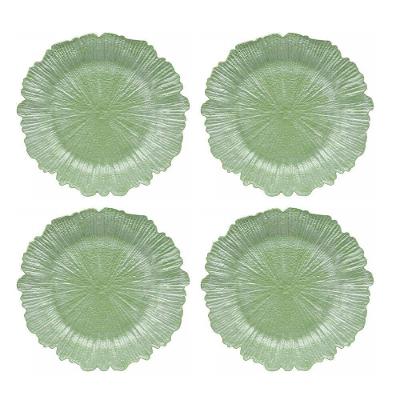 Jogo 4 Sousplats Em Plástico Verde Textura Wolff 33cm