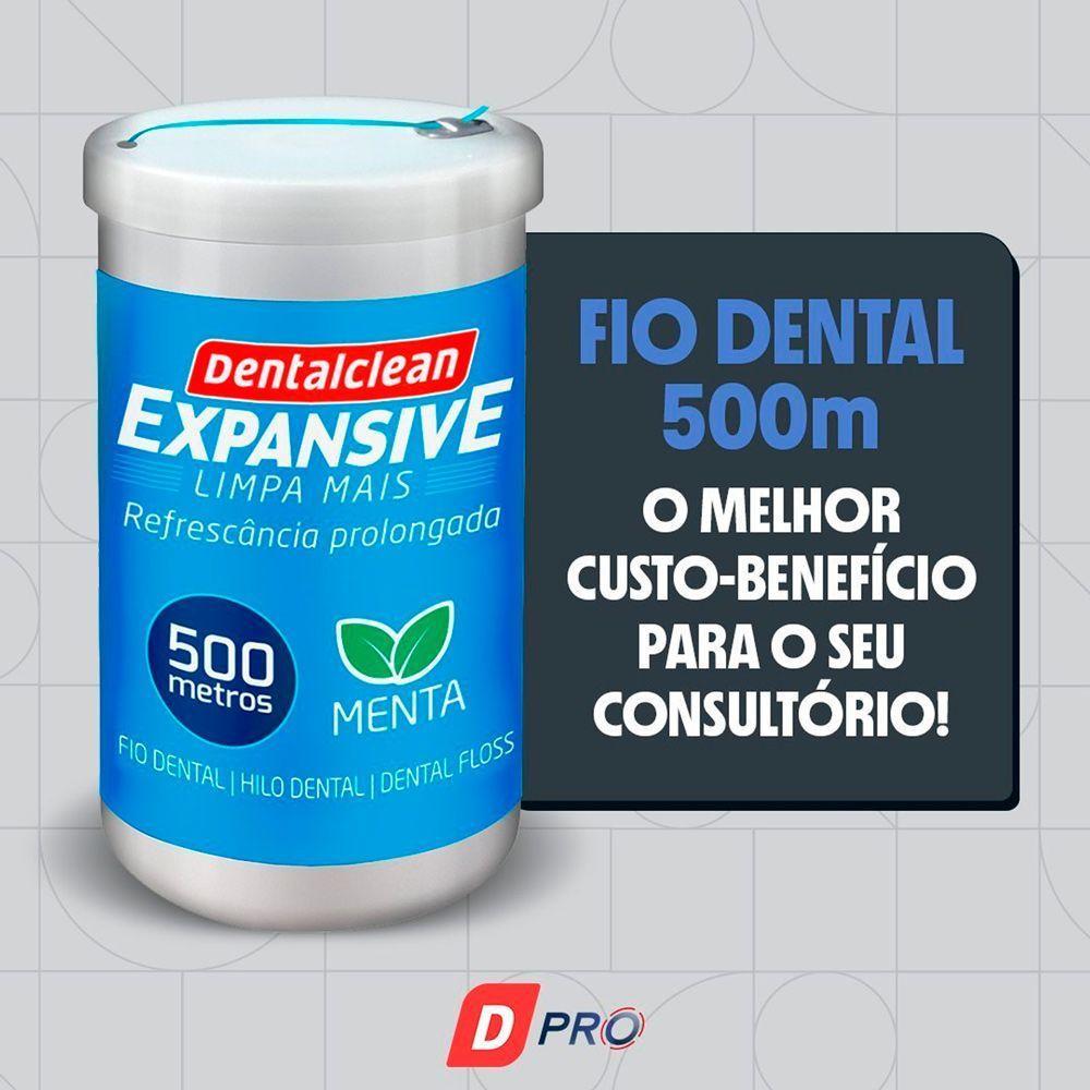 Fio Dental 500m Profissional Fita Larga Expansive Menta Dentalclean - 3