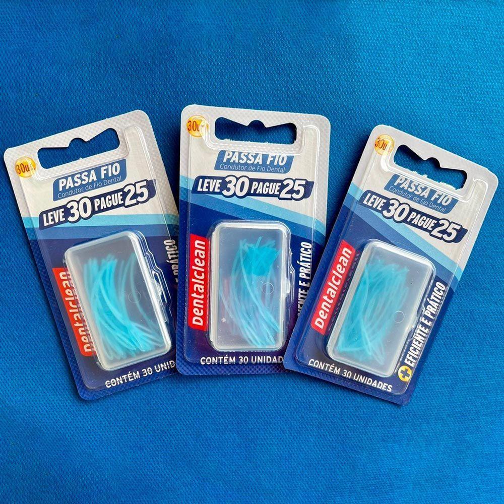 Kit Passa Fio Dental 180 Unidades Para Próteses E Aparelhos Dentalclean - 3