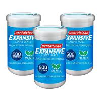 Kit 3 Fio Dental 500m Profissional Fita Larga Expansive Menta Dentalclean - 1