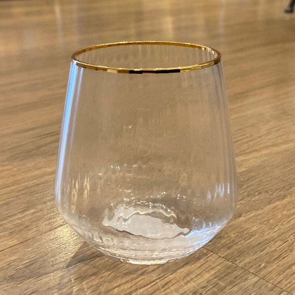 Copo Baixo De Vidro Com Fio De Ouro Lines 330ml Wolff - 2
