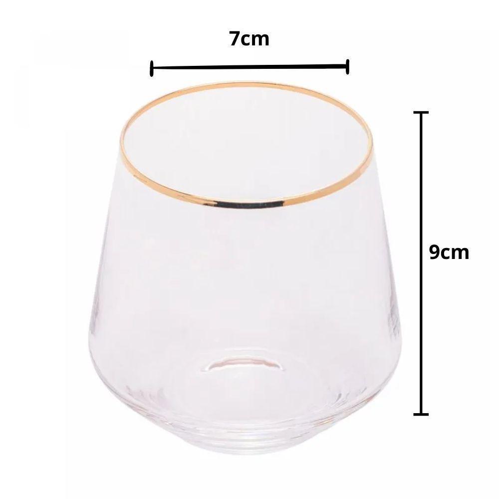 Copo Baixo De Vidro Com Fio De Ouro Lines 330ml Wolff - 6