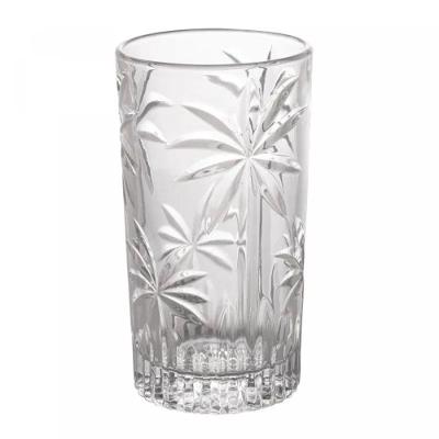 Copo Alto Transparente Cristal Palm Tree 360ml Wolff