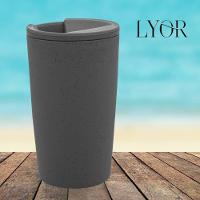 Copo Térmico De Bambu Com Parede Dupla E Tampa 500ml Lyor