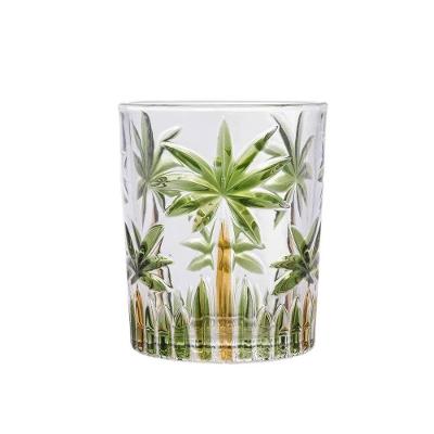 Copo P- água Suco Baixo Cristal Palm Tree Wolff 340ml