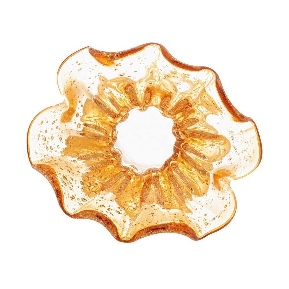 Vaso De Vidro Murano Italy Ambar Lyor 14x11x13,5cm - 5