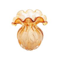 Vaso De Vidro Murano Italy Ambar Lyor 14x11x13,5cm - 2