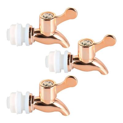 Kit 3 Torneiras Para Suqueira Dispenser Plástico Rosé Gold Luxo Filtro Com Vedação