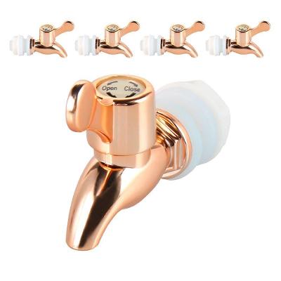 Kit 5 Torneiras Para Suqueira Dispenser Plástico Rosé Gold Luxo Filtro Com Vedação
