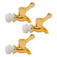Kit 3 Torneiras Para Suqueira Dispenser Plástico Dourada Luxo Filtro Com Vedação - 1
