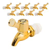 Kit 10 Torneiras Para Suqueira Dispenser Plástico Dourada Luxo Filtro Com Vedação - 1