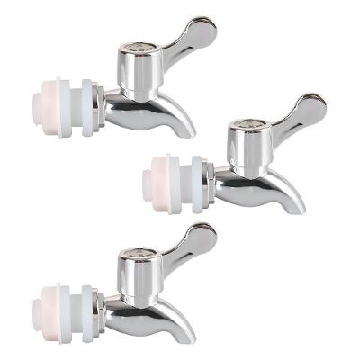 Kit 3 Torneiras Para Suqueira Dispenser Plástico Prata Luxo Filtro Com Vedação