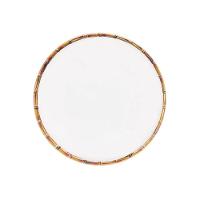 Prato Raso Borda De Bambu Melamina Branco Bon Gourmet 27cm - 1