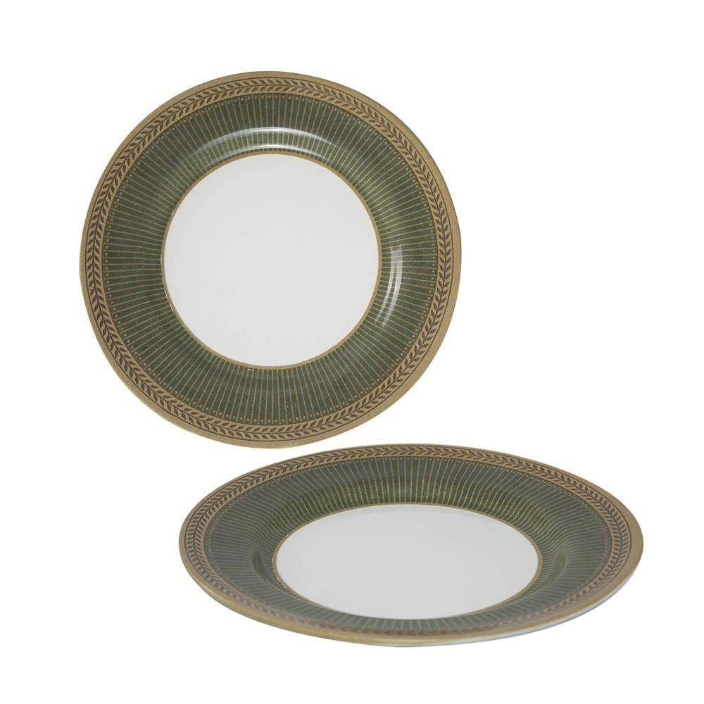 Prato Sobremesa Celebrate Verde Cerâmica Alleanza 20cm - 2