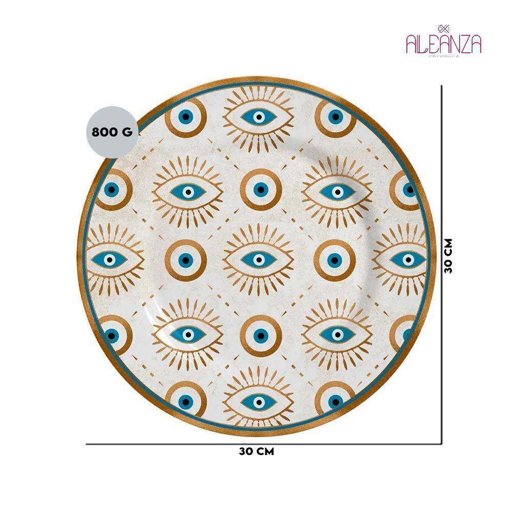 Prato Raso Olho Grego Plus Cerâmica Alleanza 30cm - 3
