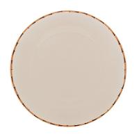 Prato Raso De Porcelana Branco Borda Bambu 27cm Lyor - 1