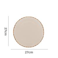 Prato Raso De Porcelana Branco Borda Bambu 27cm Lyor - 2