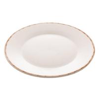 Prato Raso De Porcelana Branco Borda Bambu 27cm Lyor - 3