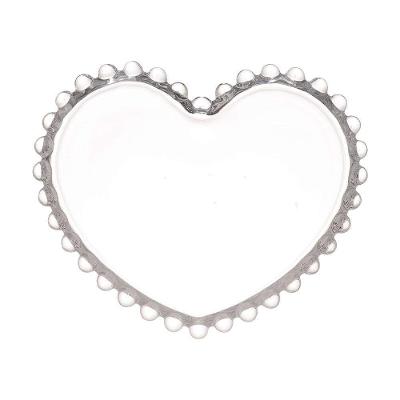 Pratro Sobremesa Cristal Transparente Coração 18×15,5cm