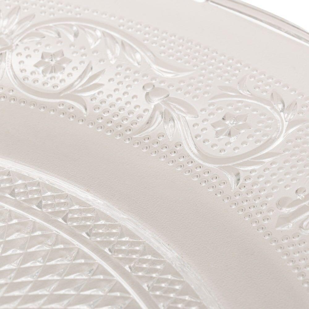 Jogo 4 Pratos Rasos De Jantar De Vidro Angel 25,5cm Lyor - 3