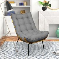 Poltrona Costela Linho Base de Metal A26 Grafite - 5