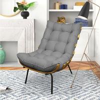 Poltrona Costela Linho Base de Metal A26 Grafite - 8