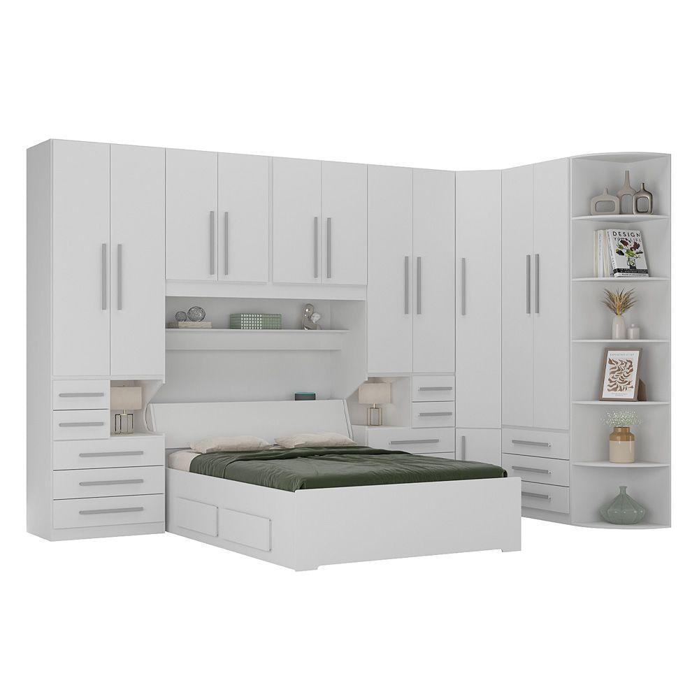 Dormitório Queen Size Sem Cama 1344s Branco - 1