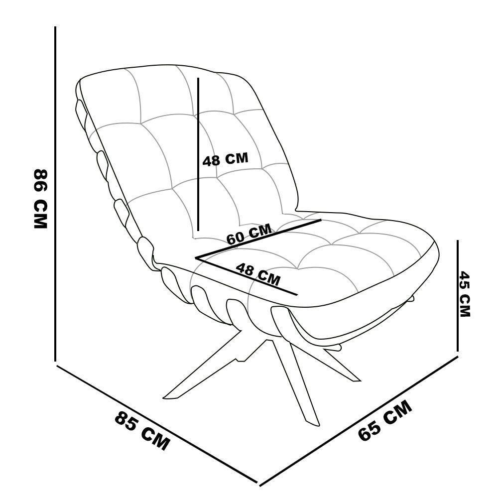 Poltrona Giratória Costela Linho Base Madeira A05 Cinza Claro - 3
