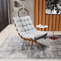 Poltrona Giratória Costela Linho Base Madeira A05 Cinza Claro - 2