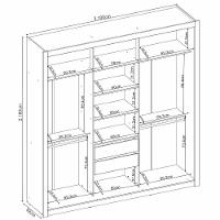 Guarda Roupa Casal 3 Portas Moema Amendola Touch/nude Preto Prime Tx Flex - Demóbile - 2