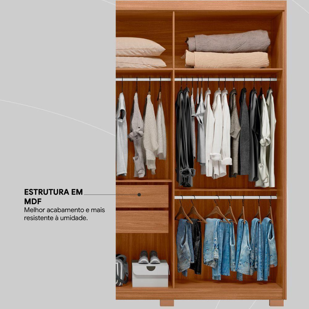 Guarda Roupa Casal 6 Portas Venice Com Pés Amendola Touch/off White - Demóbile - 4