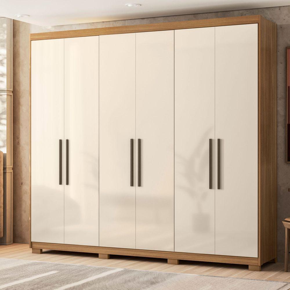 Guarda Roupa Casal 6 Portas Venice Com Pés Amendola Touch/off White - Demóbile - 9