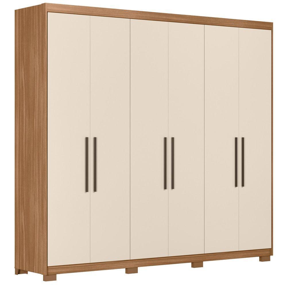 Guarda Roupa Casal 6 Portas 4 Gavetas Venice Com Pés Amendola Touch/off White - Demóbile - 1