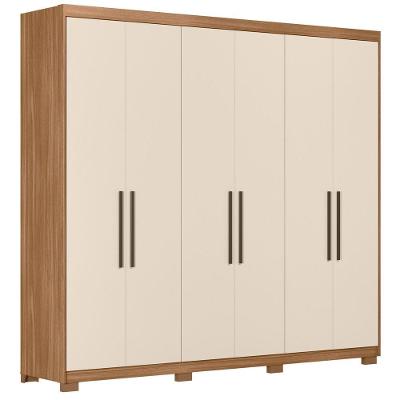 Guarda Roupa Casal 6 Portas 4 Gavetas Venice Com Pés Amendola Touch/off White - Demóbile