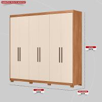 Guarda Roupa Casal 6 Portas 4 Gavetas Venice Com Pés Amendola Touch/off White - Demóbile - 5