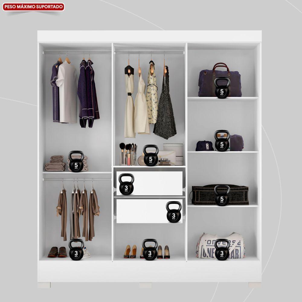 Guarda Roupa 6 Portas E 2 Gavetas Verso Branco - Demóbile - 2