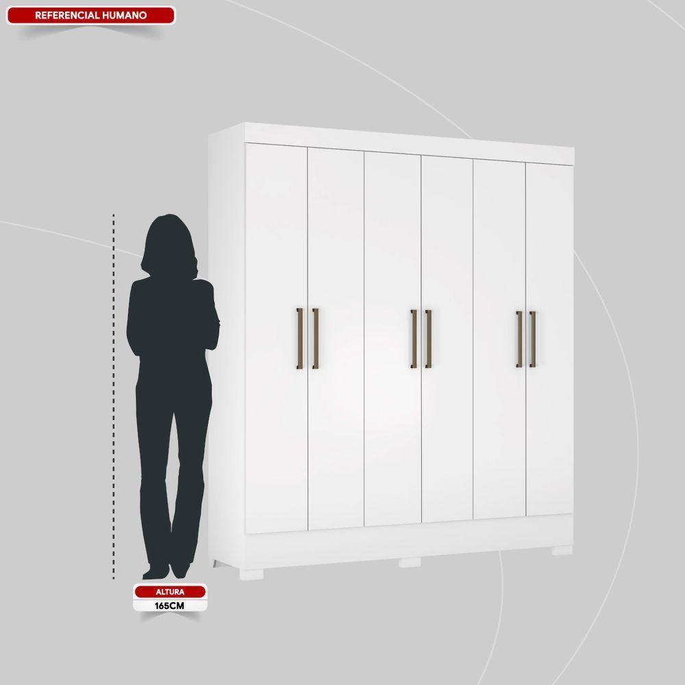 Guarda Roupa 6 Portas E 2 Gavetas Verso Branco - Demóbile - 6