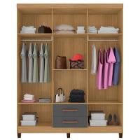 Guarda Roupa Casal 6 Portas E 2 Gavetas Modena Carvalho Americano/grafite - Incorplac - 2