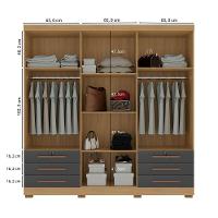 Guarda Roupa Casal 6 Portas E 6 Gavetas Londres Carvalho Americano/grafite - Incorplac - 5