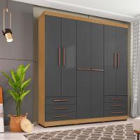 Guarda Roupa Casal 6 Portas E 6 Gavetas Londres Carvalho Americano/grafite - Incorplac - 8